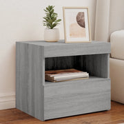 Comodino con Luci LED Grigio Sonoma 50x40x45 cm 836773