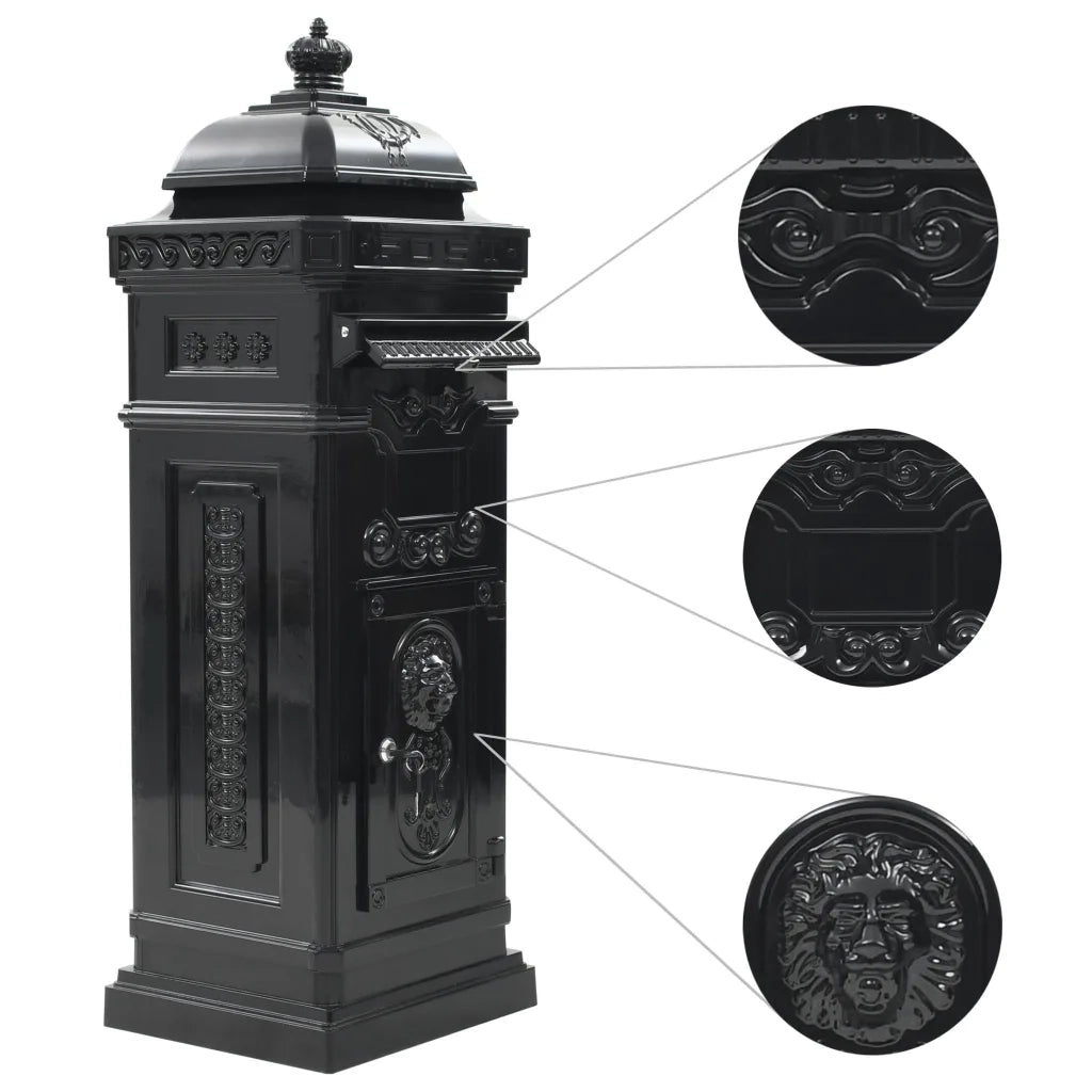 Cassetta della Posta in Alluminio Inossidabile Vintage Nera CFW8715606