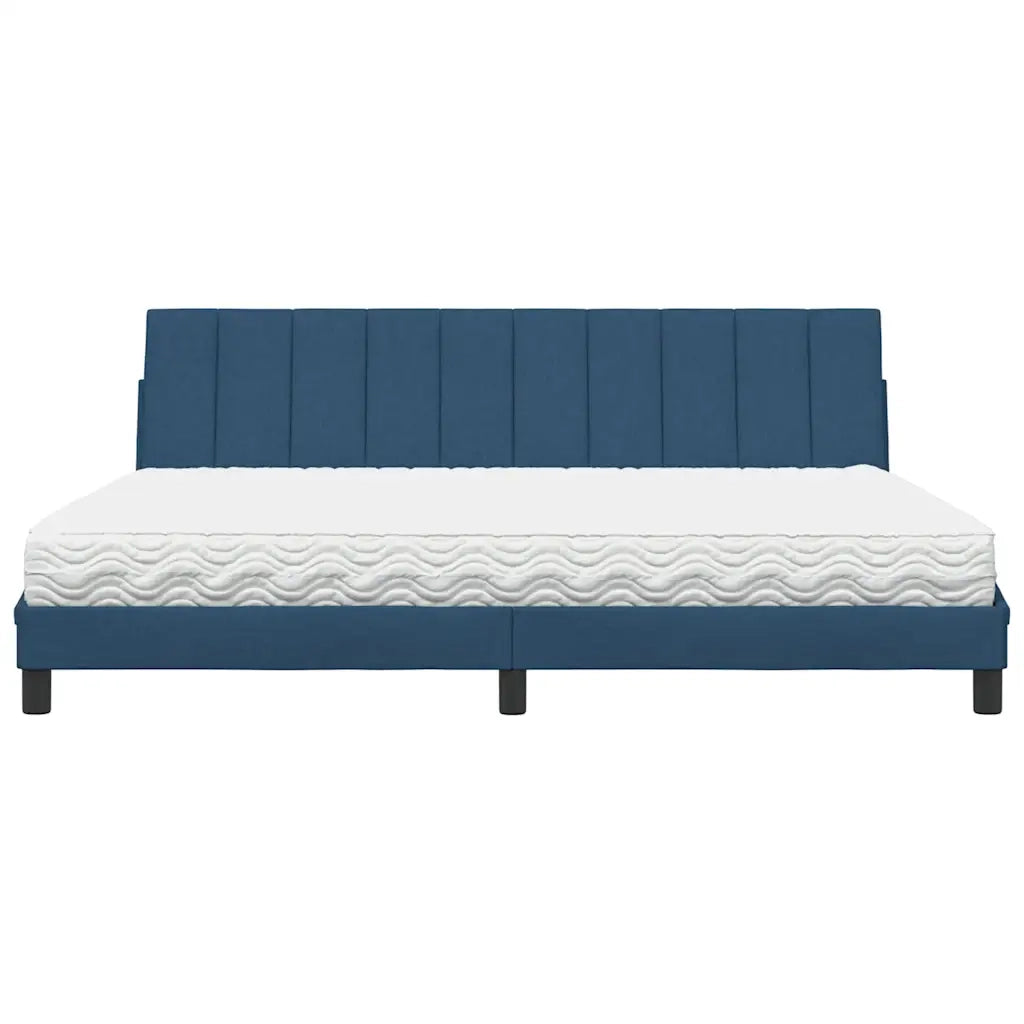 Letto con Materasso Hanko Blu 200x200 cm in Tessuto 3310558