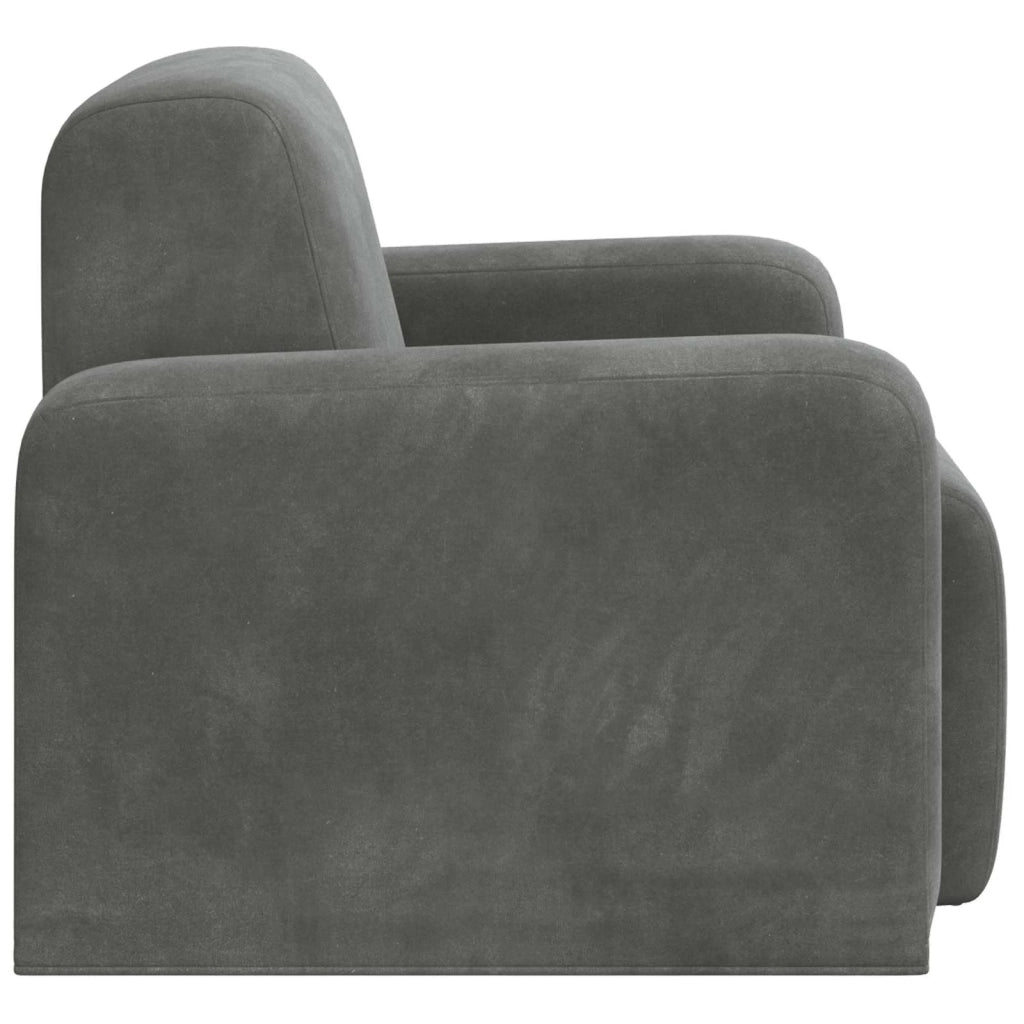 Poltrona-Divano Sedia-Poltroncina Grigio Scuro Velluto 616071
