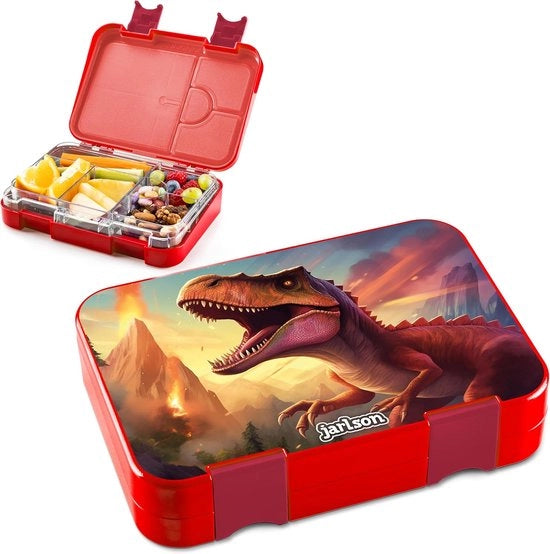 Bento Box per Bambini con Scatole - Impermeabile - Scuola Materna e Elementare Ragazze e Ragazzi - DINOSAURIER 2.0