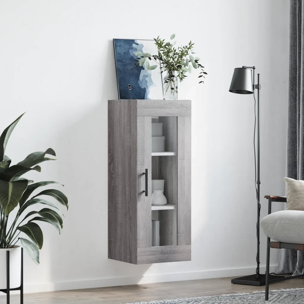 Armadietto a Muro | Mobile a Parete Grigio Sonoma 34,5x34x90 cm
