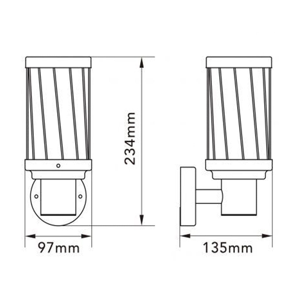 Applique da Esterno a Parete con Attacco E27 IP54 – Lanterna Marrone in Alluminio – Lampada da Parete per Giardino, Ingresso, Balcone, Terrazzo - Lampadine non incluse