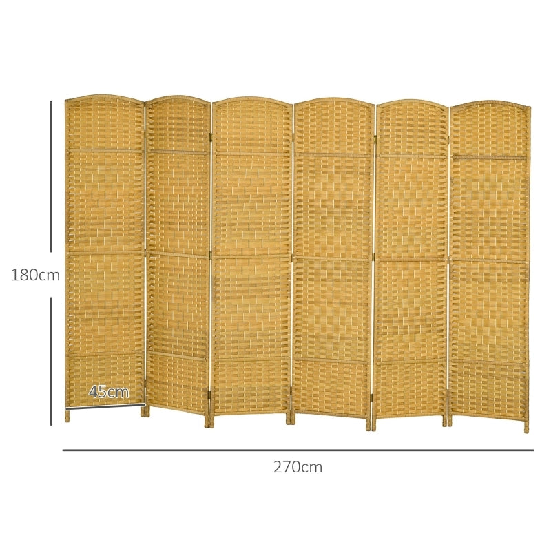 PARAVENTO pieghevole 6 pannelli 270x180 cm effetto legno naturale