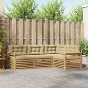 Set di divani da esterno 5 pz Bianco e Beige Poliestere 3390393