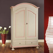 Armadio in legno Shabby chic mod cipolla avorio filo rosa
