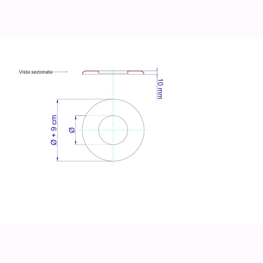 Anello per Tubi Stufa a Pellet Acciaio rivestito con smalto porcellanato 8 ⌀ cm - NN810