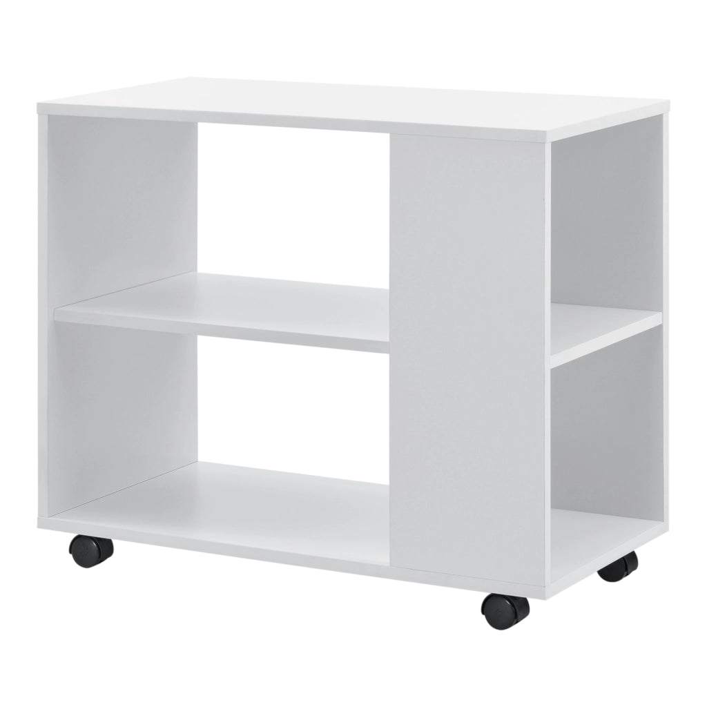 Tavolino Laterale Alvdalen con Ripiano e Rotelle 60 x 70 x 35 cm - Bianco [en.casa]