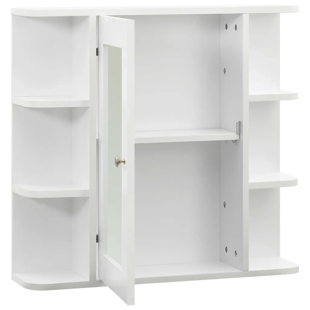 Armadietto a Specchio | Armadio da bagno Bianco 66x17x63 cm in MDF
