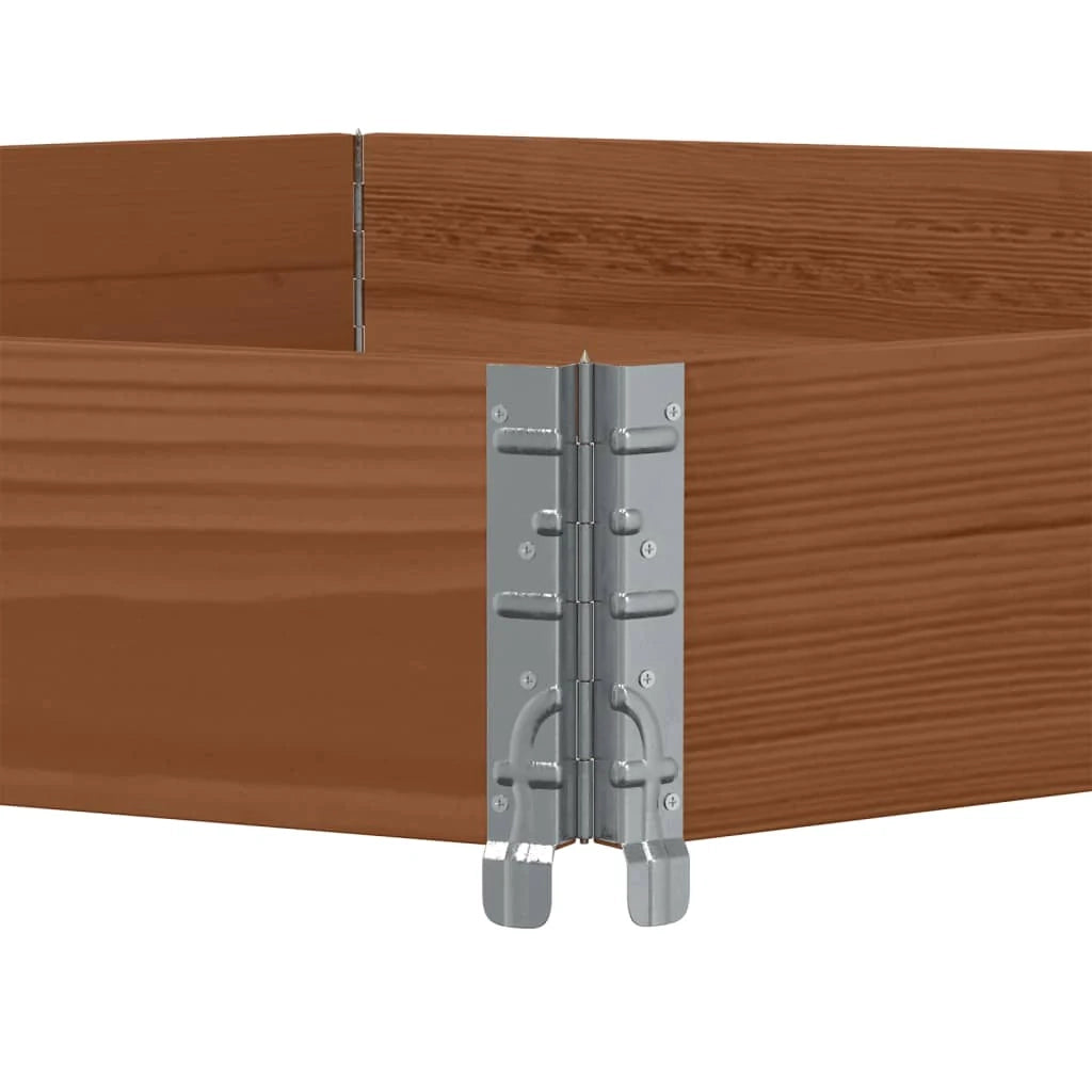 Fioriera esagonale rialzata per piante fiori e patio/giardino 160 x 160 cm legno massello di pino marrone 02_0039882