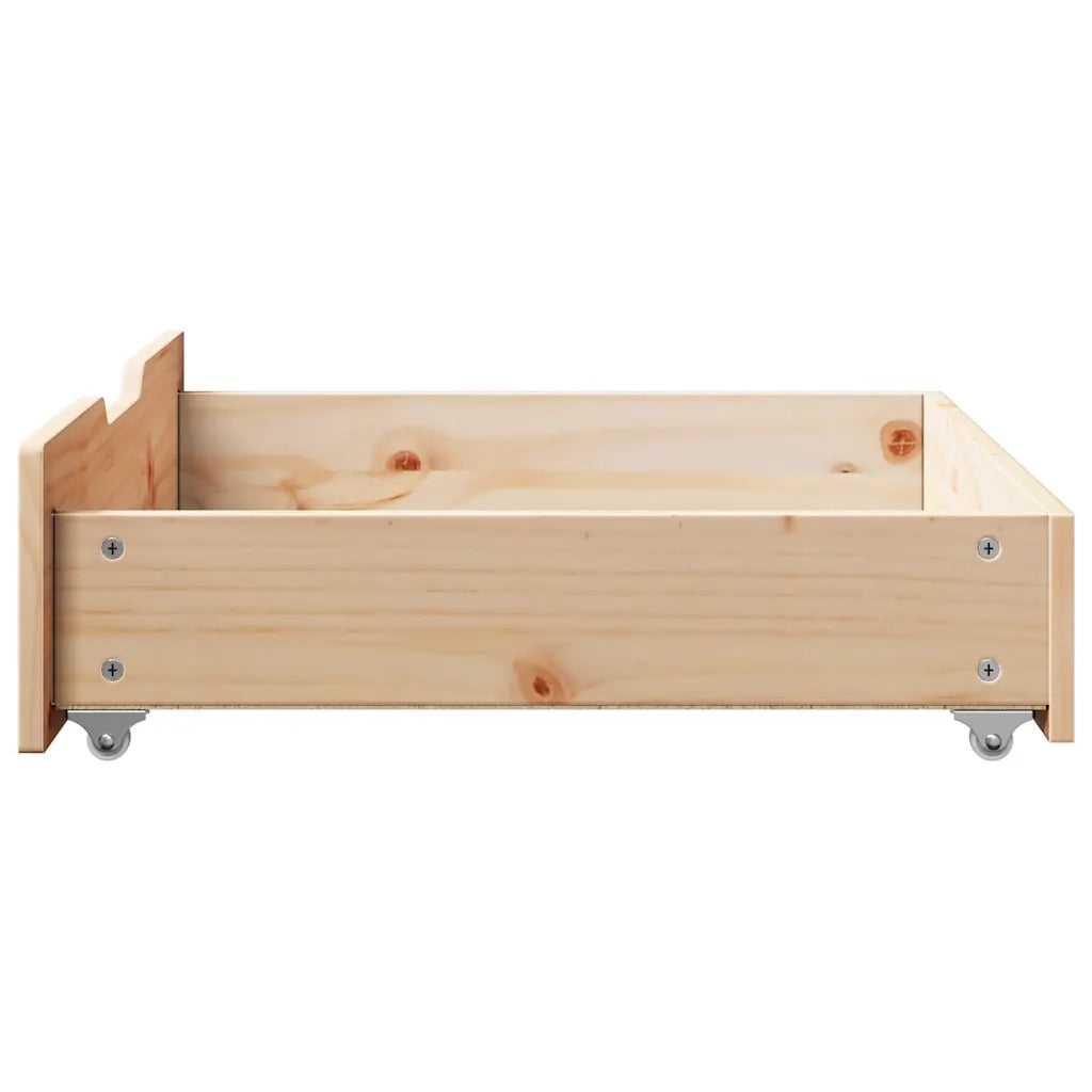 Cassettoni da Letto con Ruote 2 pz 65x55x17 cm in Legno di Pino 850935