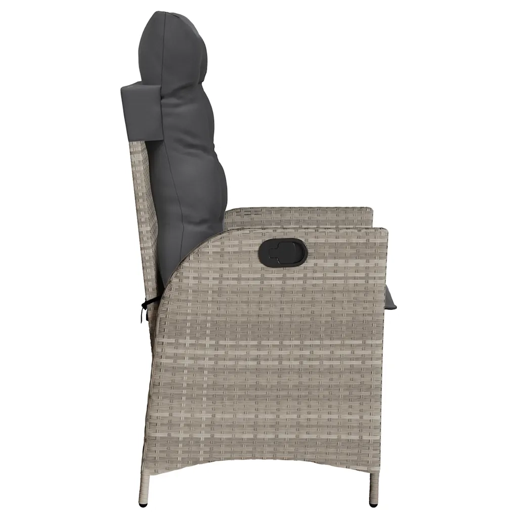 Set da Bistrò 3 pz con Cuscini Grigio Chiaro in Polyrattan