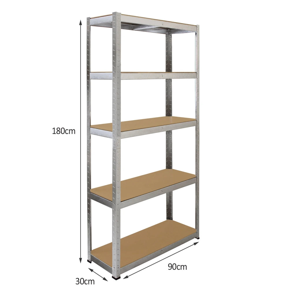 2 Scaffali Galwix 90cm in Acciaio Senza Bulloni & 1 Scaffale ad Angolo Galwix