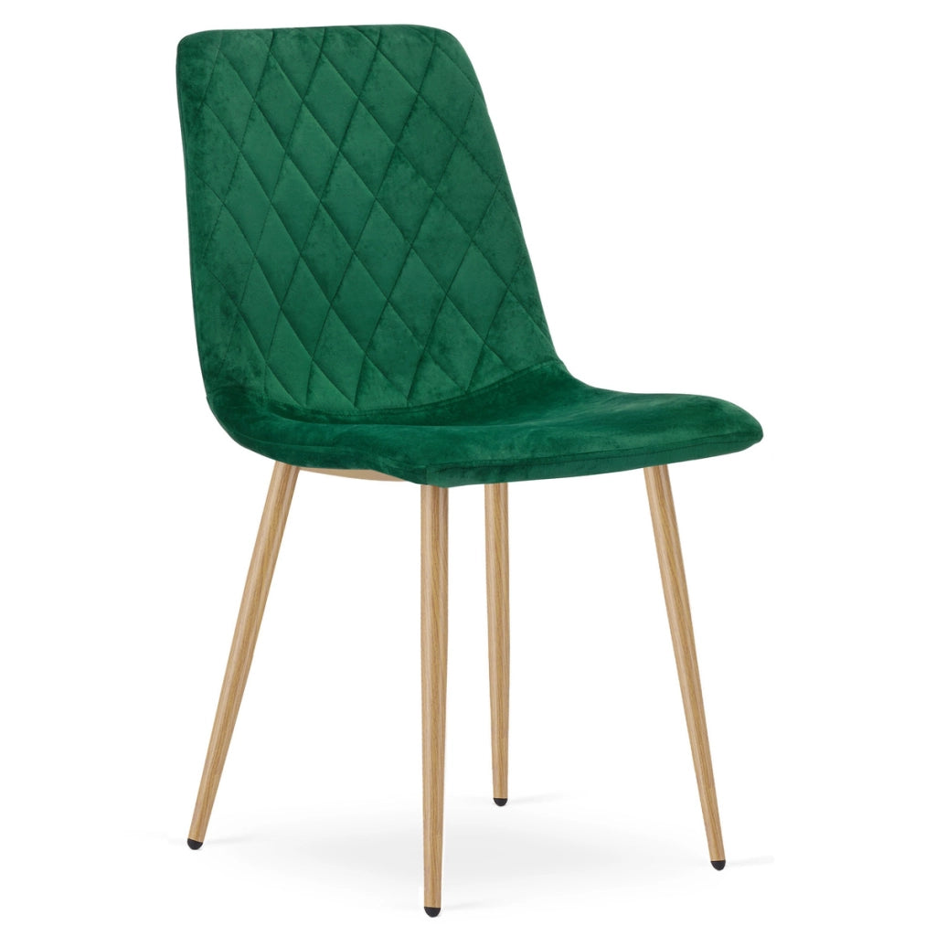 Set di 2 sedie Turin in velluto verde smeraldo