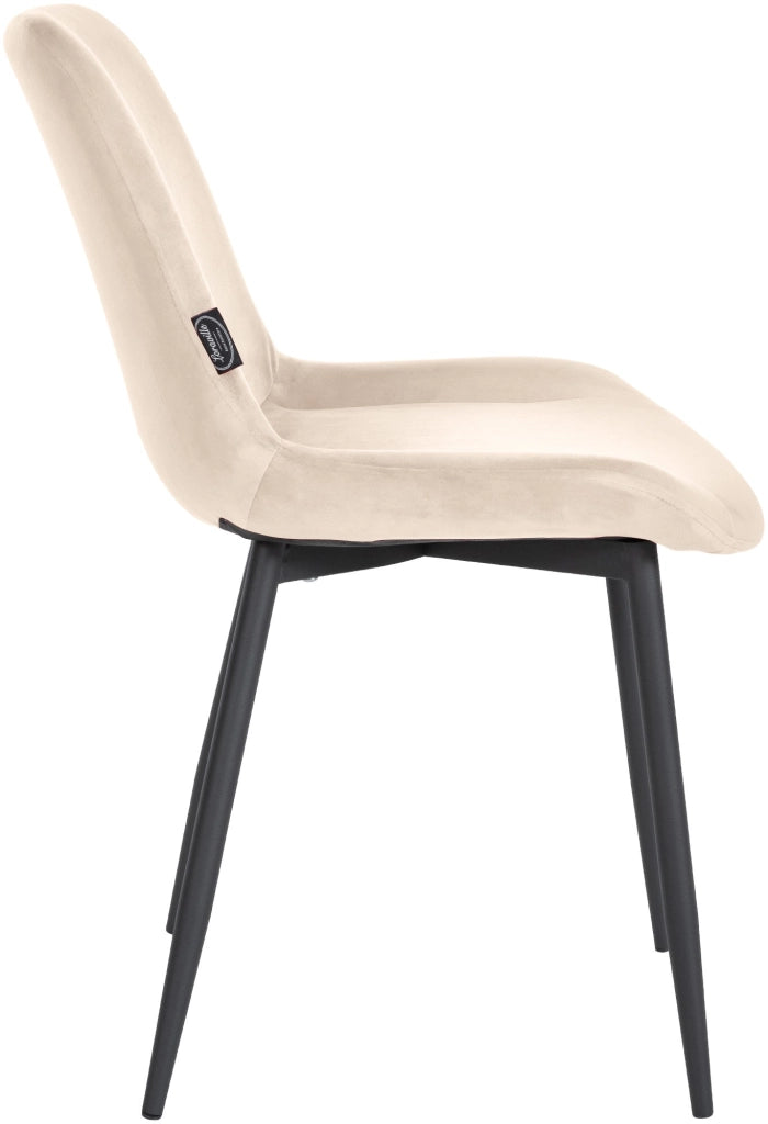 Sedia da pranzo Victoria Velvet Cover crema