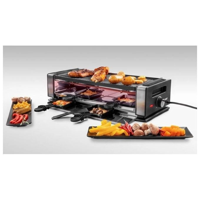 Unold 48760 Griglia per Raclette 8 persone 1200 W Piastre Rimovibili con Rivestimento Antiaderente Colore Nero
