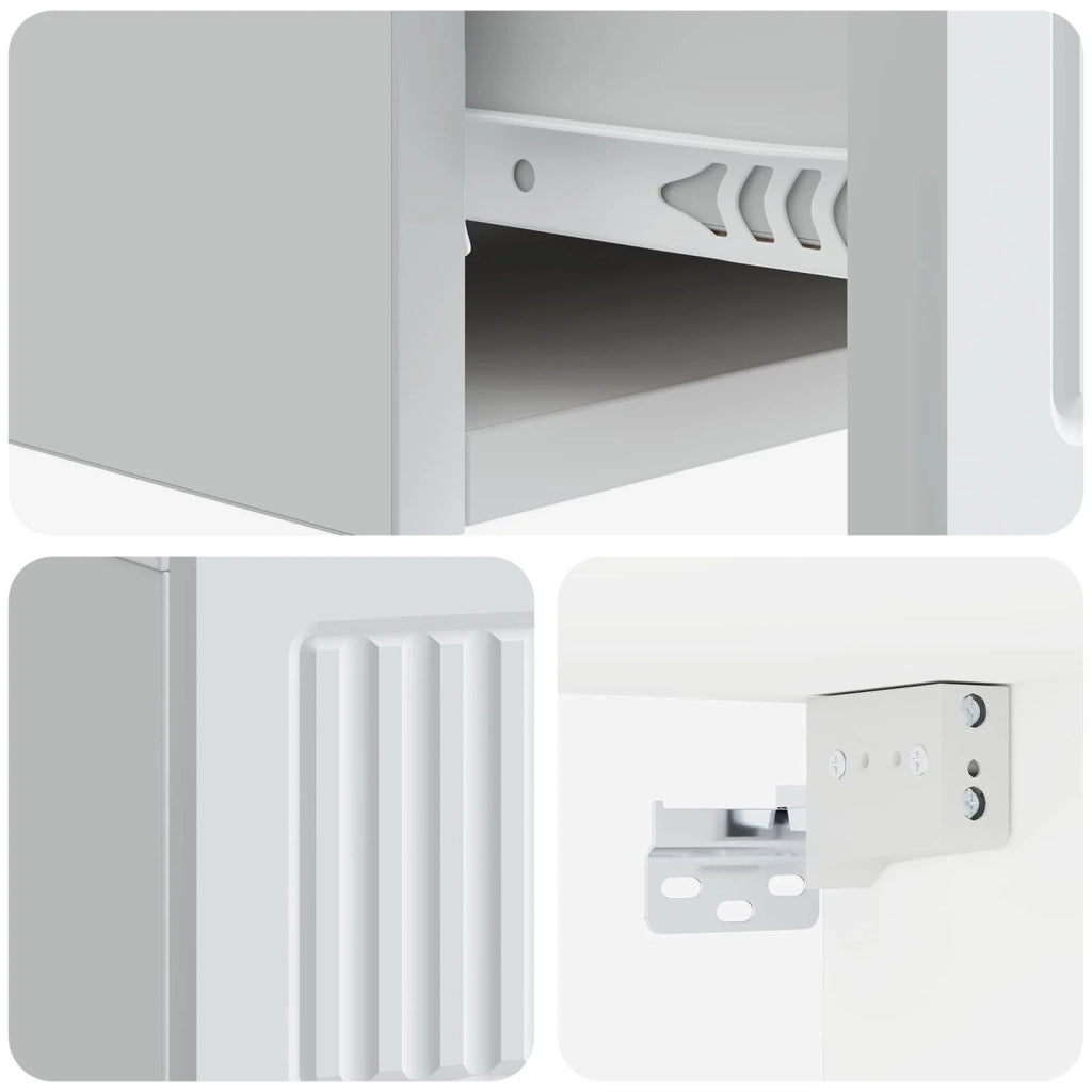 Tavolino da Parete Laterale Bianco 59 x 34,5 x 17 cm 897975