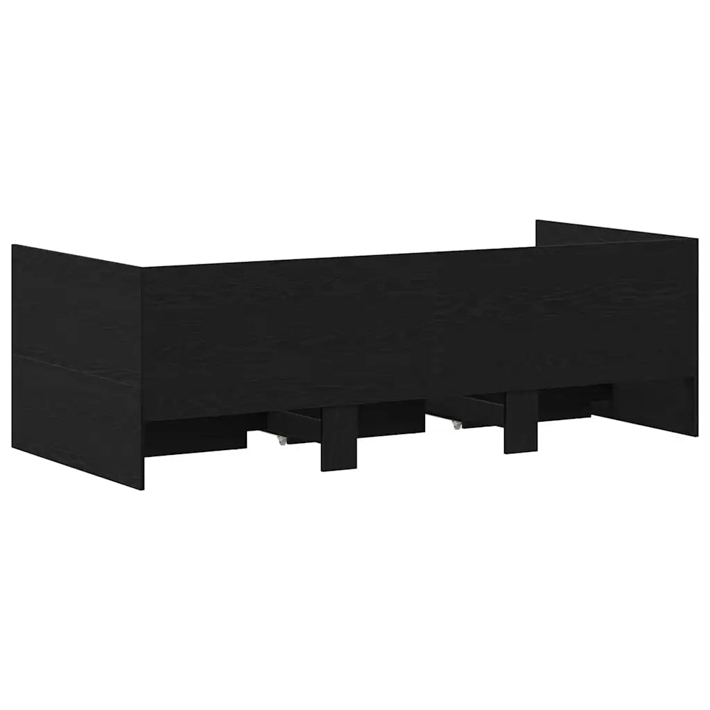 Daybed con testiera Rovere Nero 90 x 200 cm Legno multistrato 3333995