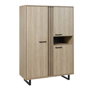 Mobile da rangimento XL LOFT – 3 porte e 1 nicchia – Rovere chiaro – Piedi in metallo – L127 x H180 x P50 cm