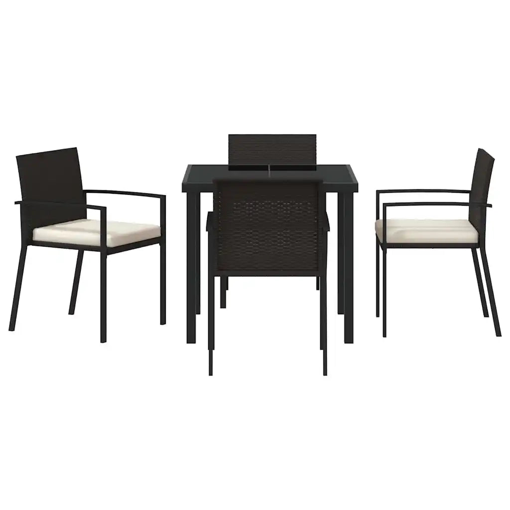 Set da Pranzo per Giardino 5 pcs Nero