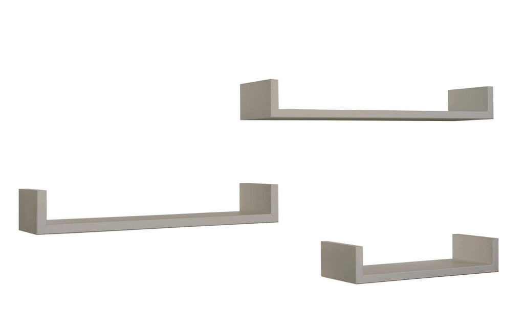 Set 3 Mensole da Parete 60-50-40x15,5x8 cm in Fibra di Legno Calamita Marrone Talpa