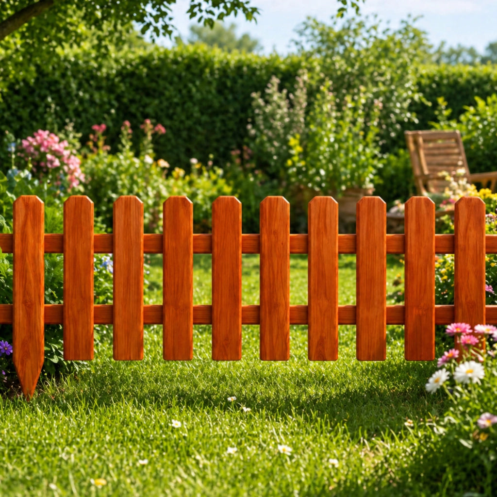 Paratia In Legno Staccionata Ideale Per Giardino Terrazza Fioriere E Aiuole Delimitatore Decorativo Rustico Resistente A Sole Pioggia E Umidità 120 x 45 Cm Legno Scuro