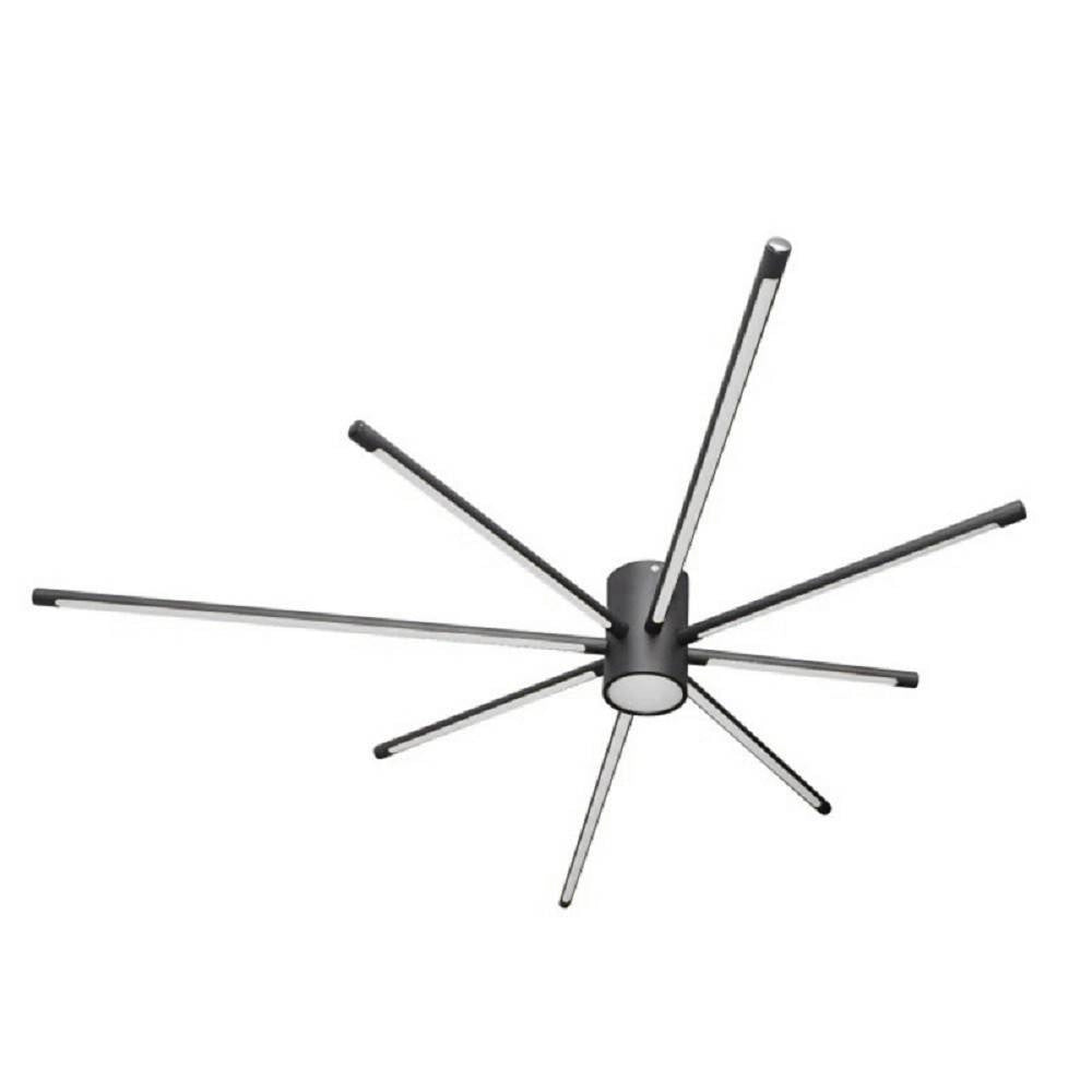 Trade Shop - Lampadario Soffitto Led 43w Plafoniera Moderna Nero Luce 6500k 3000k 4000k Pn-27n -