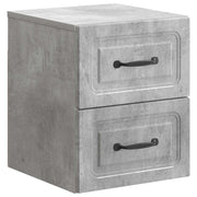 Mobiletto da notte a muro Grigio Cemento 34,5 x 33 x 40 cm