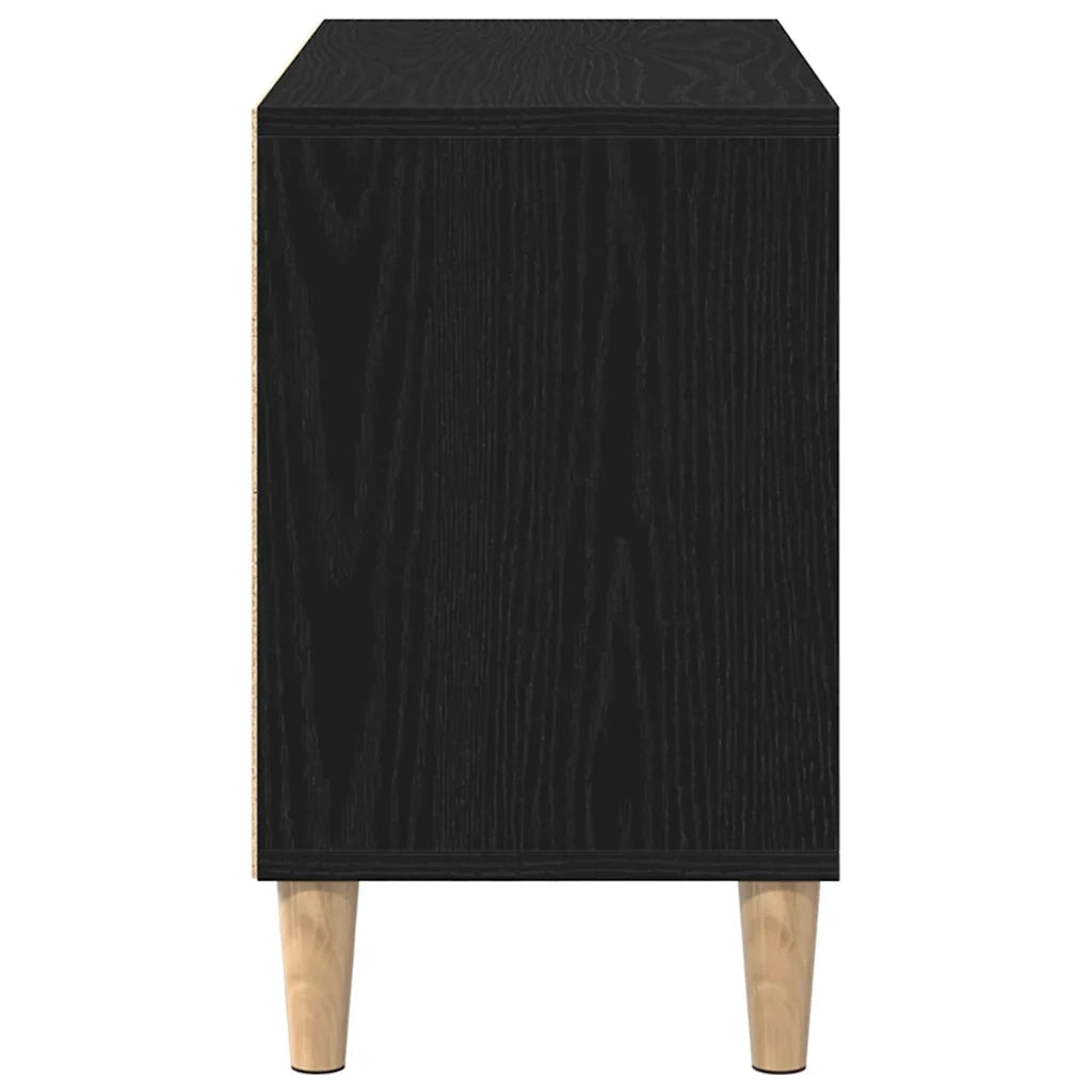 Elegante mobile porta TV rettangolare moderno con 2 ripiani per soggiorno 69,5 x 30 x 50 cm legno composito nero 02_0051897