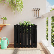 Fioriera Giardino a Recinzione Nera 70x70x70 cm Massello Pino 832464
