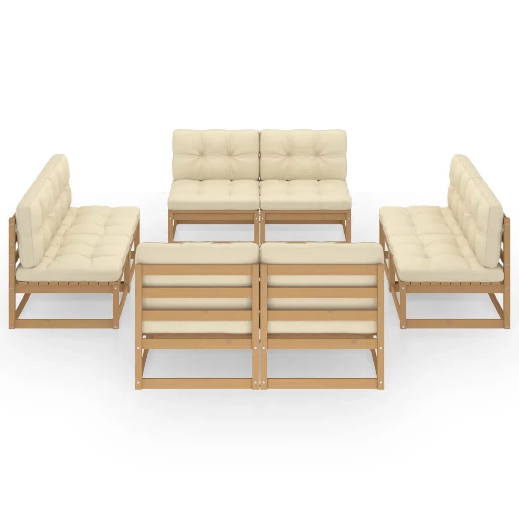 Set Divani da Giardino 8 pz con Cuscini Legno Massello Pino cod mxl 44741