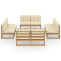 Set Divani da Giardino 8 pz con Cuscini Legno Massello Pino cod mxl 44741