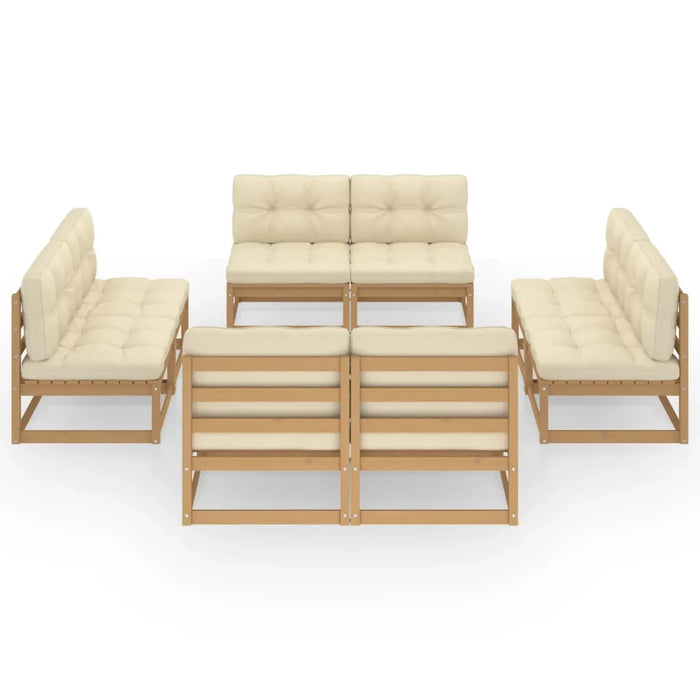 Set Divani da Giardino 8 pz con Cuscini Legno Massello Pino cod mxl 44741