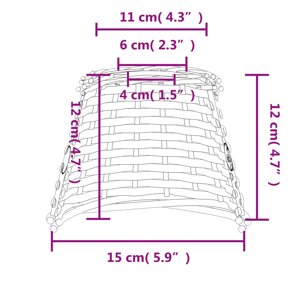 Paralume da Soffitto Marrone ?15x12 cm in Vimini CFW3717990