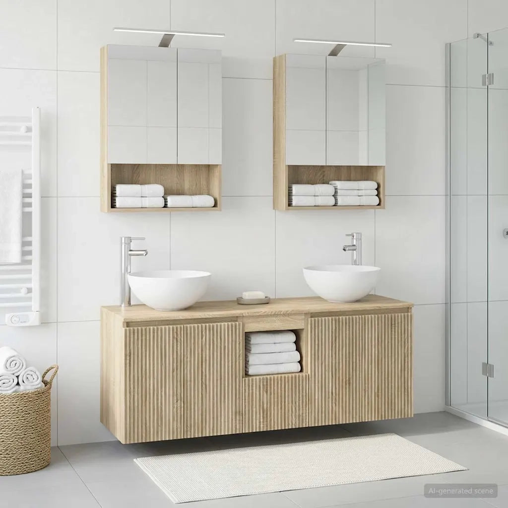 Set di Armadi da Bagno 5 pcs Rovere Sonoma 50 x 14,5 x 70 cm 3406361