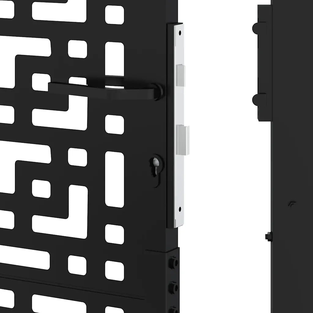 Cancello Giardino Nero 105x155 cm in Acciaio Design a Croce