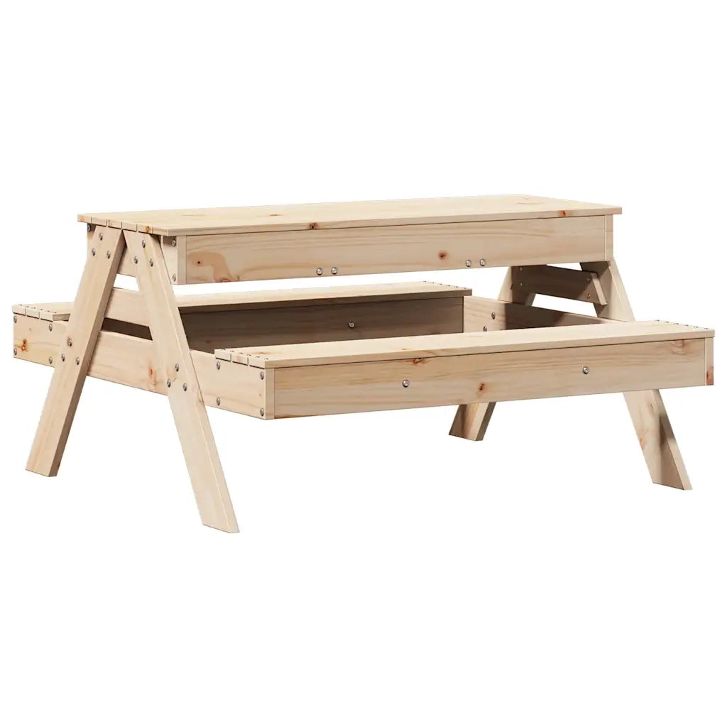 Tavolo Picnic con Sabbiera per Bambini Legno Massello di Pino 832592