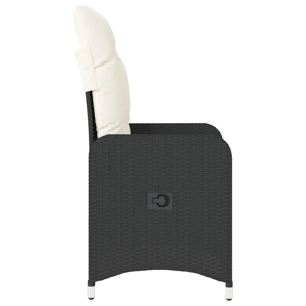 Sedie Reclinabili da Giardino 2 pz | Sedie da Esterno con Cuscini Nero Polyrattan