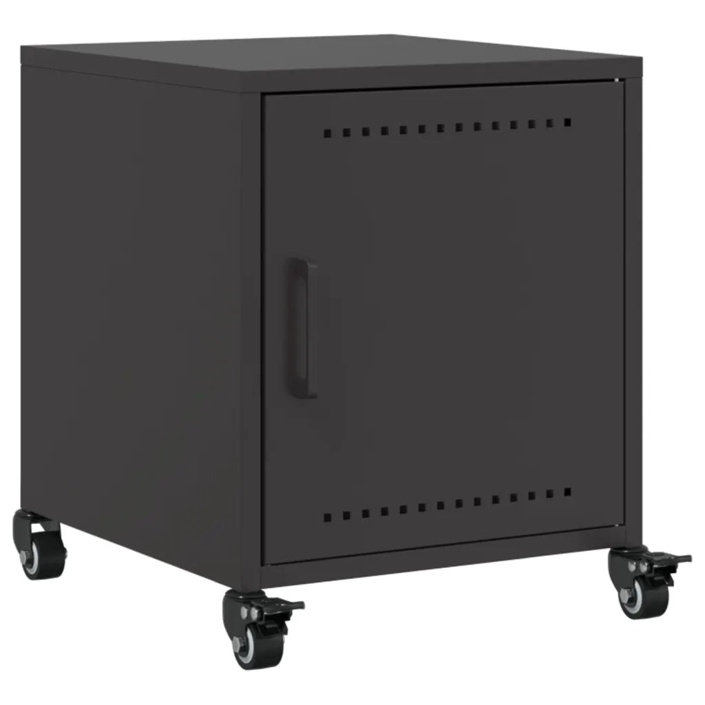 Comodini 2 pz-Set di 2 Tavolino da notte Neri 36x39x43,5 cm in Acciaio 198505