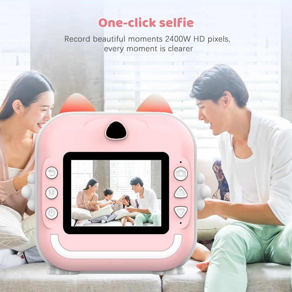 Trade Shop - Fotocamera Digitale Per Bambini Con Schermo Da 2,4" Per Stampa Termica Istantanea C6 -