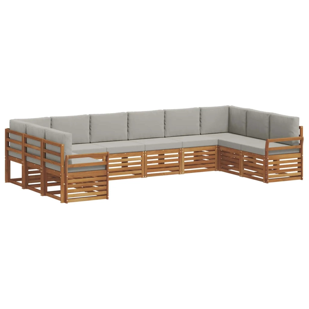 Set divano sezionale 10 pcs Grigio Naturale e Chiaro