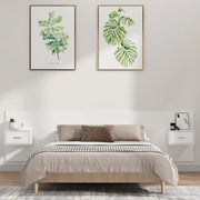 Testiera per Letto con Comodini-Testiera con Contenitore in Legno Multistrato Bianco 149377