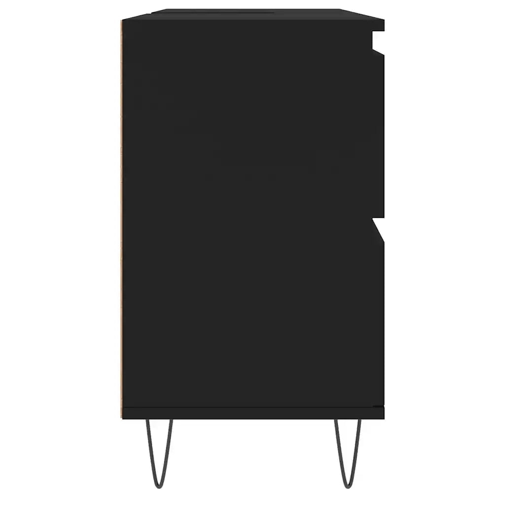 Mobile da Bagno Nero 80x33x60 cm in Legno Multistrato
