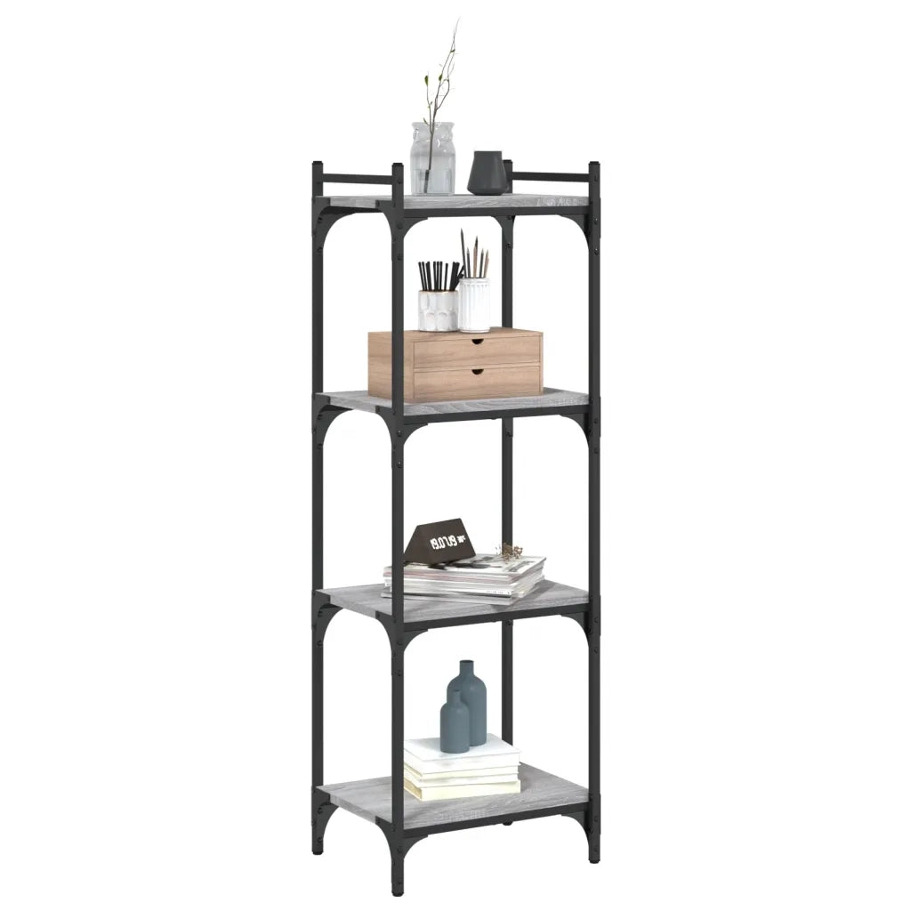 Libreria 4 Ripiani Grigio Sonoma 40x30x120cm Legno Multistratocod mxl 84580