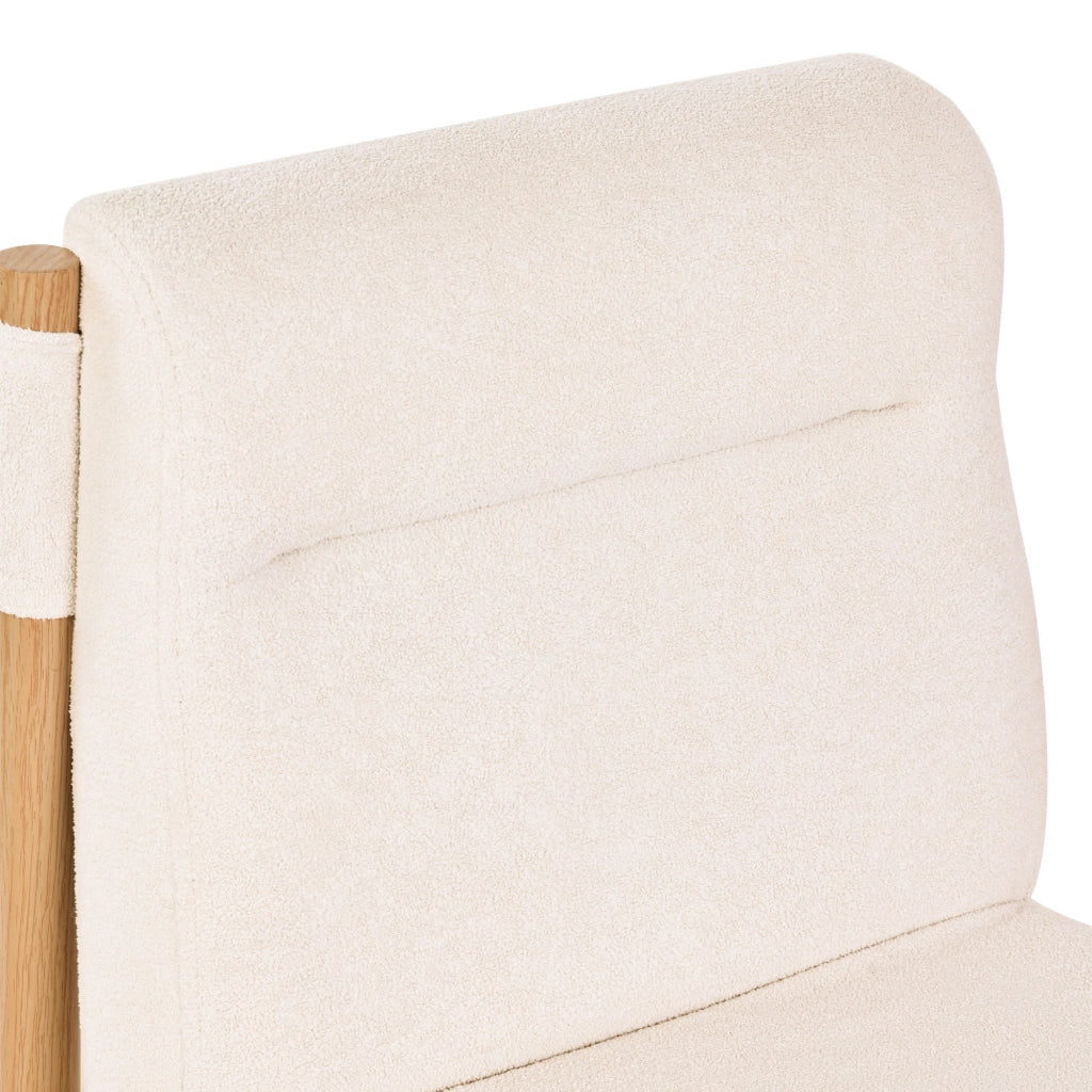 Sedia da pranzo 4 pezzi con schienale imbottito, stile scandinavo, Sherpa, Beige