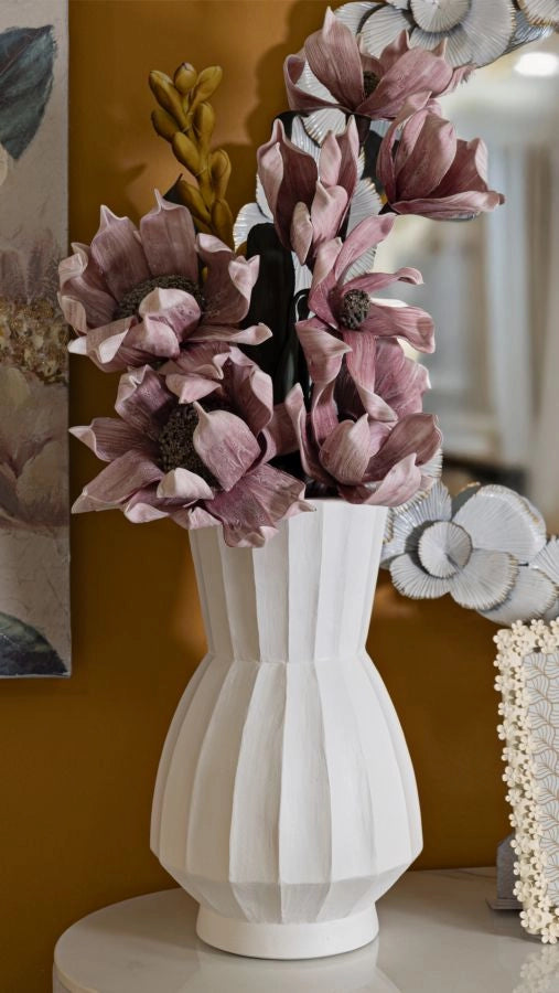 Vaso Glint Ø24x41 cm in Mgo Bianco