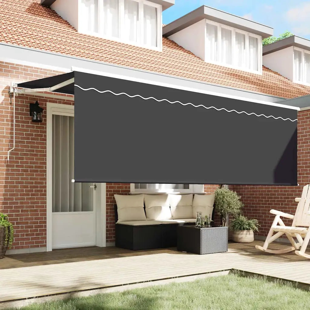 Tenda Retrattile Antracite 350 x 200 cm Poliestere e Alluminio 3329656