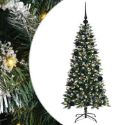 Albero di Natale Artificiale-Albero Natalizio con 150 LED Verde 120 cm 971514