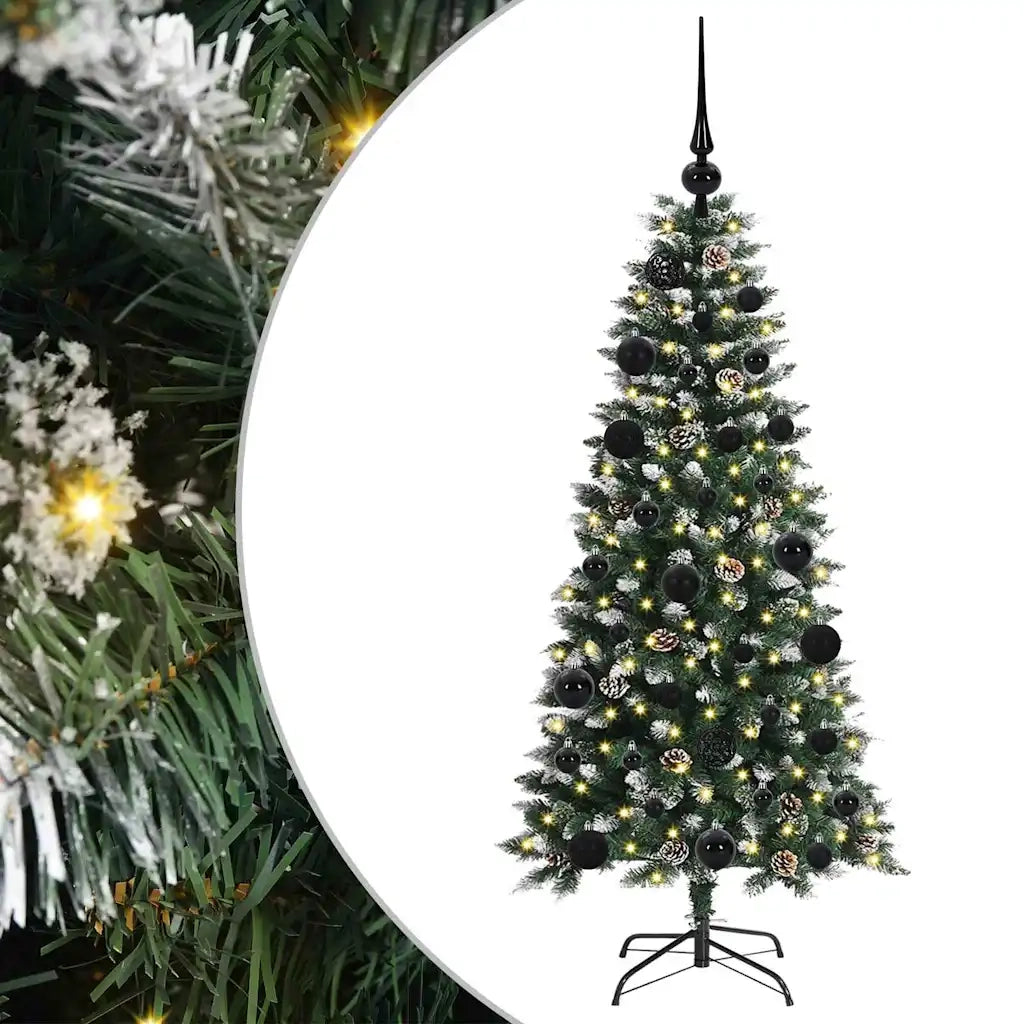 Albero di Natale Artificiale-Albero Natalizio con 150 LED Verde 120 cm 971514