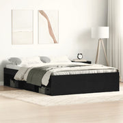 vidaXL Giroletto senza Materasso Rovere Nero 120x190 cm Truciolato